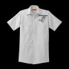 Short Sleeve Striped Industrial Work Shirt Thumbnail